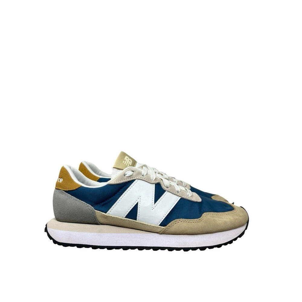 New Balance 237 Sneakers Mens 10 Blue Tan Suede‎ Nylon Retro Running Gym MS237VF
